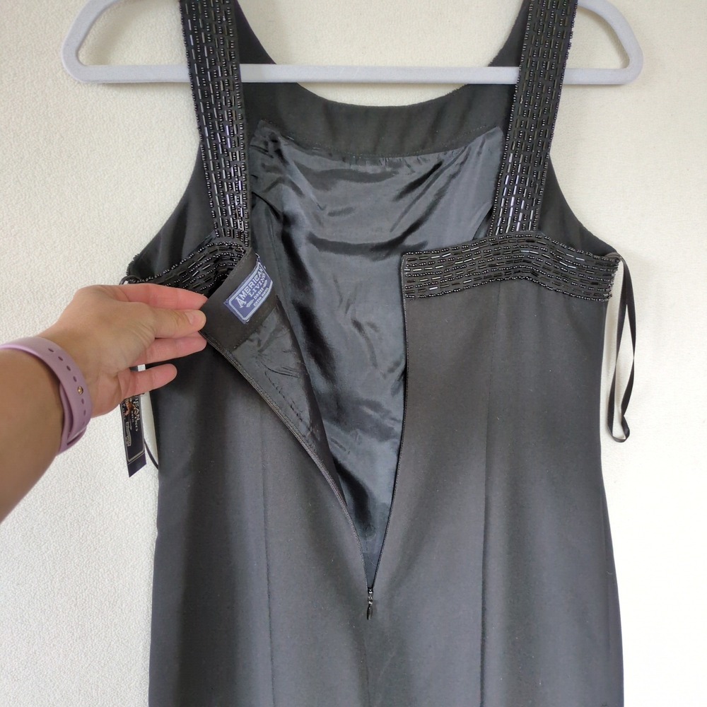 American Living LBD Metropolitan Sheath Dress Size 4 Black Beaded Cocktail - Picture 5 of 10